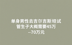 吉尔吉斯斯坦单身男性试管费用